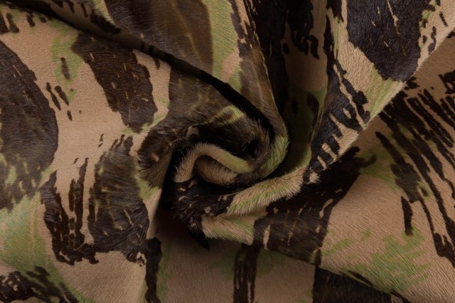 Babycalf stampato mimetico camouflage Roger verde marrone